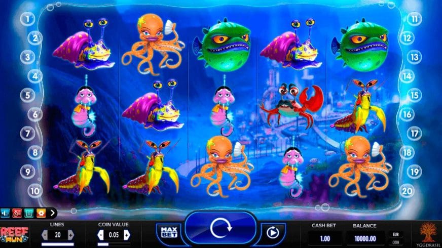 Reef Run slot screen 1