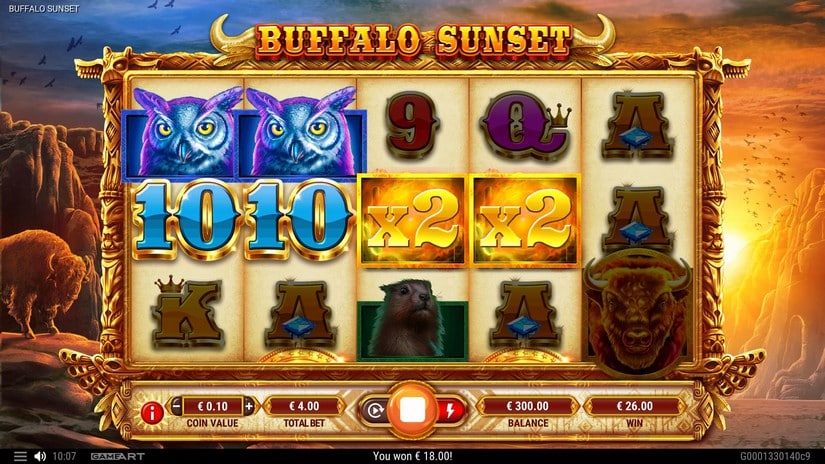 Buffalo Sunset slot screen 4