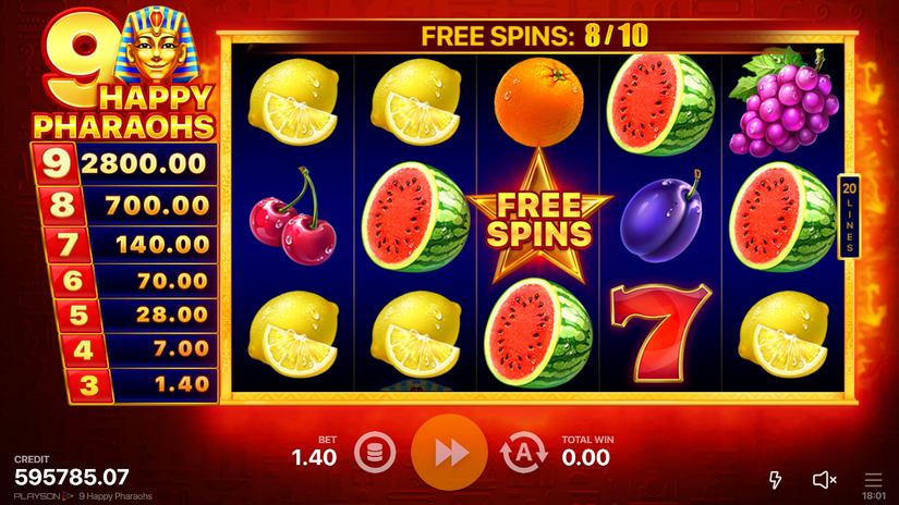 9 Happy Pharaohs slot screen 4