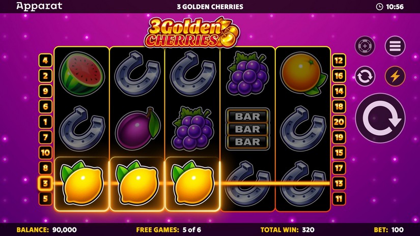 3 Golden Cherries slot screen 4