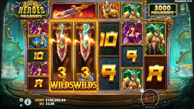 Legend of Heroes Megaways slot screen 4