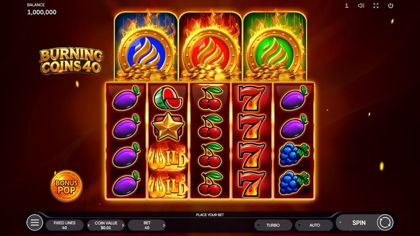 Burning Coin 40 slot screen 2