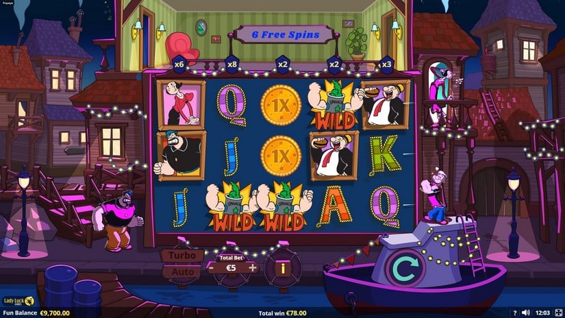 Popeye slot screen 5