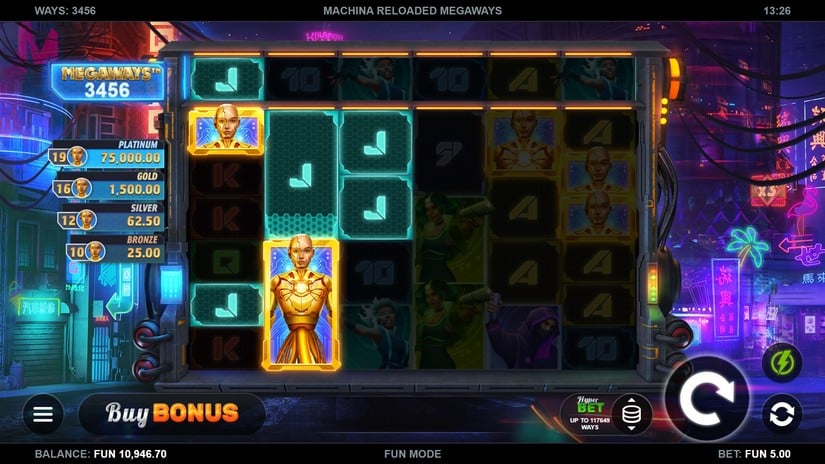 Machina Reloaded Megaways slot screen 2