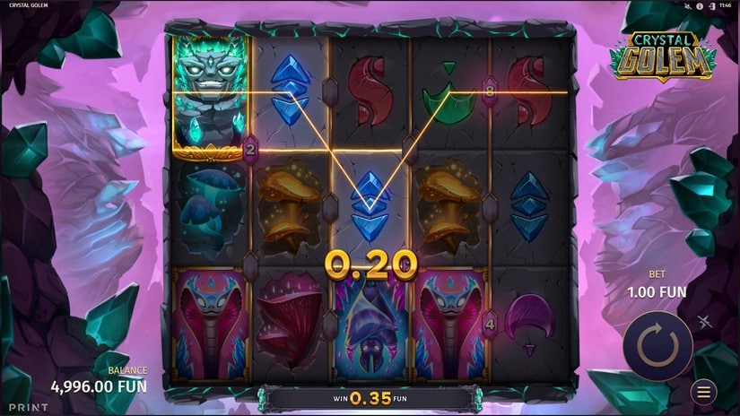 Crystal Golem slot screen 2