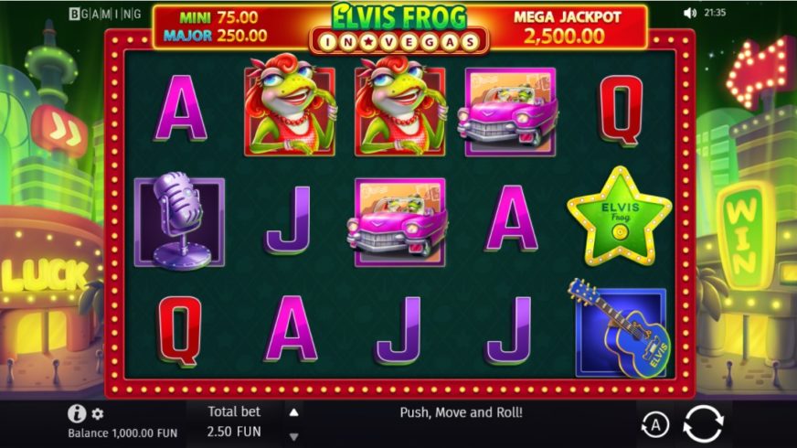 Elvis Frog in Vegas slot screen 1