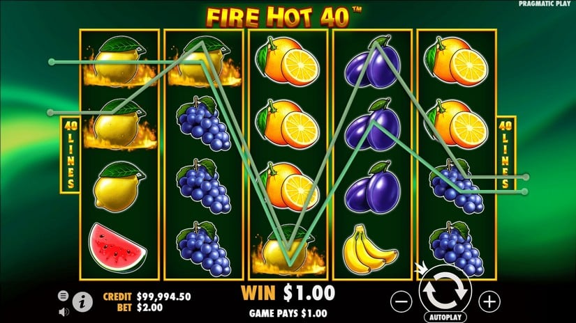 Fire Hot 40 slot screen 2