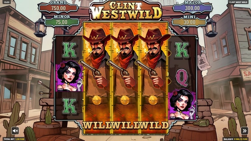 Clint WestWild slot screen 2
