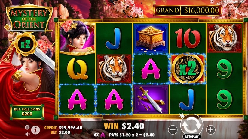 Mystery of the Orient slot screen 2