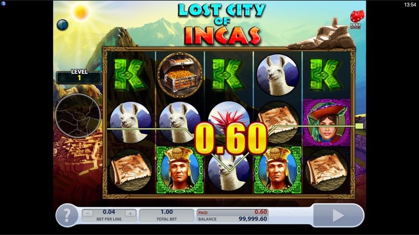 Lost City of Incas slot screen 2