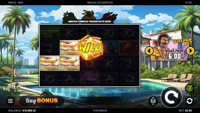 Ninjaz vs Narcos slot screen 5