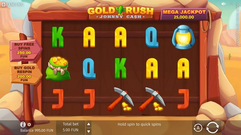 Gold Rush With Johnny Cash slot screen 1