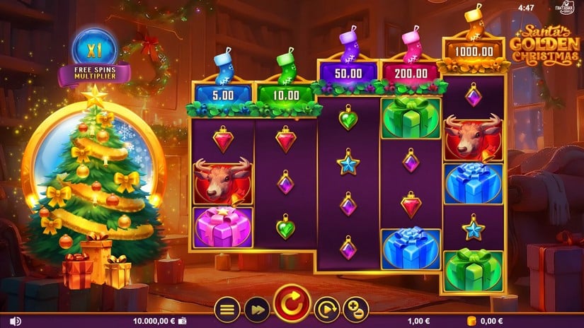 Santa’s Golden Christmas slot screen 1