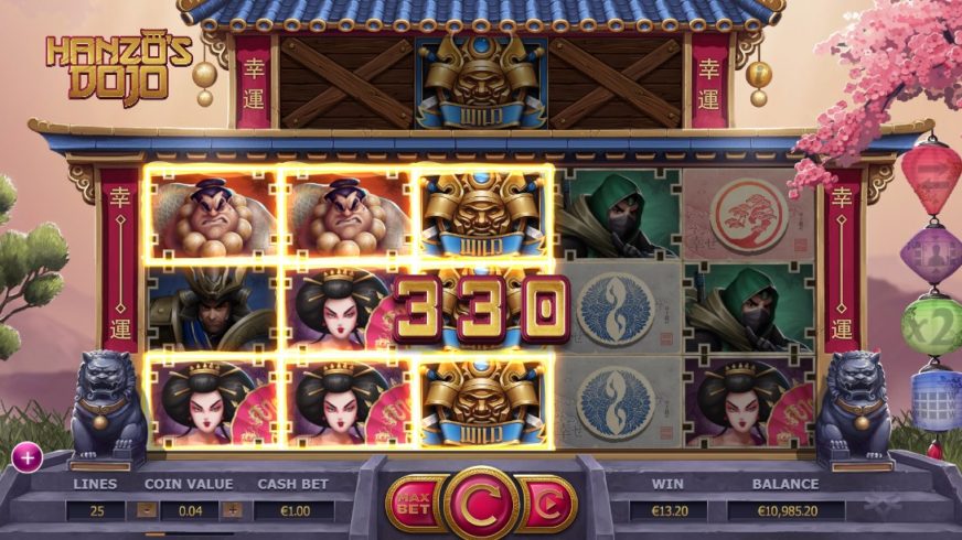 Hanzo’s Dojo slot screen 3
