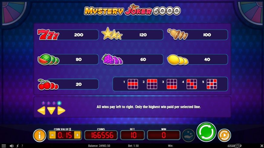 Mystery Joker 6000 slot screen 2