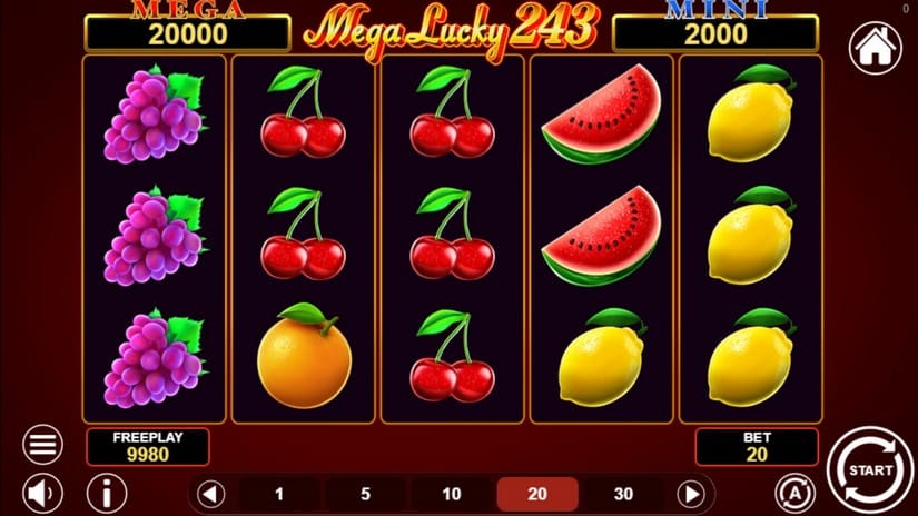 Mega Lucky 243 slot screen 1