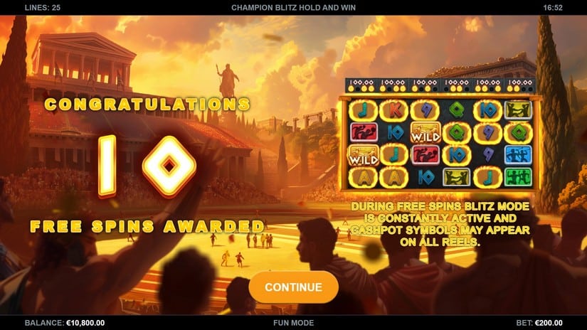 Champion Blitz Hold and Win slot screen 2