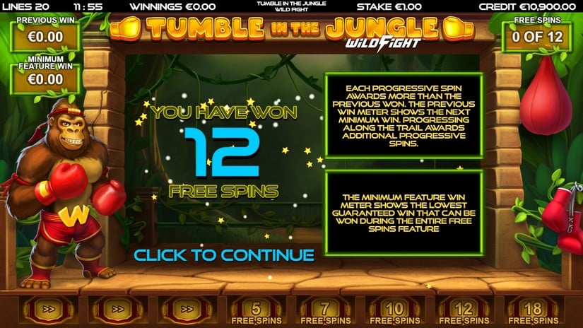 Tumble in the Jungle Wild Fight slot screen 2