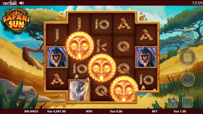 Safari Sun slot screen 2