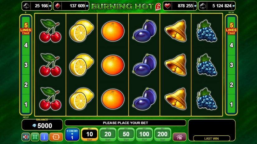 Burning Hot slot screen 1
