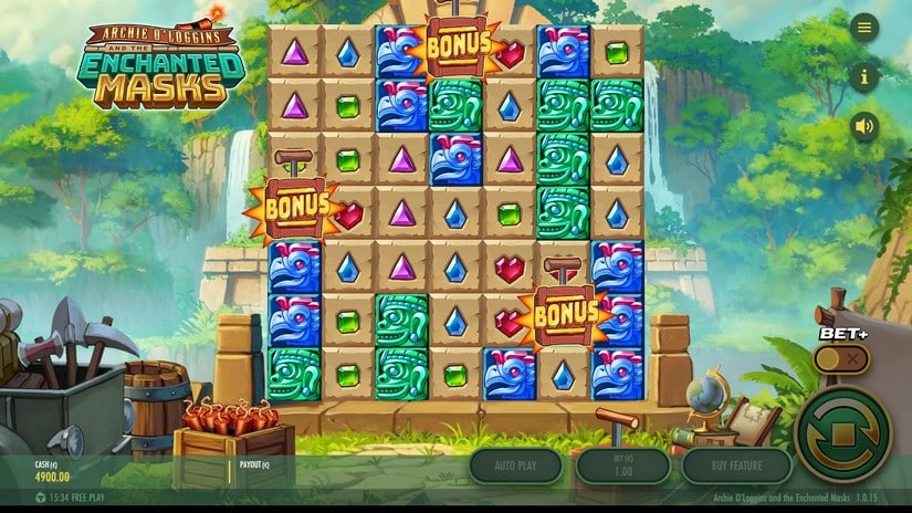 Archie O’Loggins and the Enchanted Masks slot screen 1