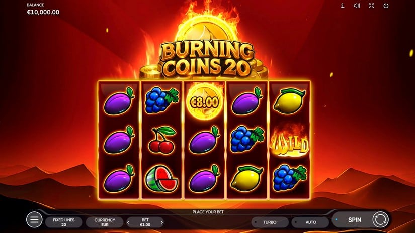 Burning Coins 20 slot screen 1