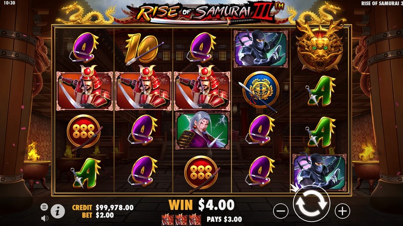 Rise of Samurai III slot screen 2