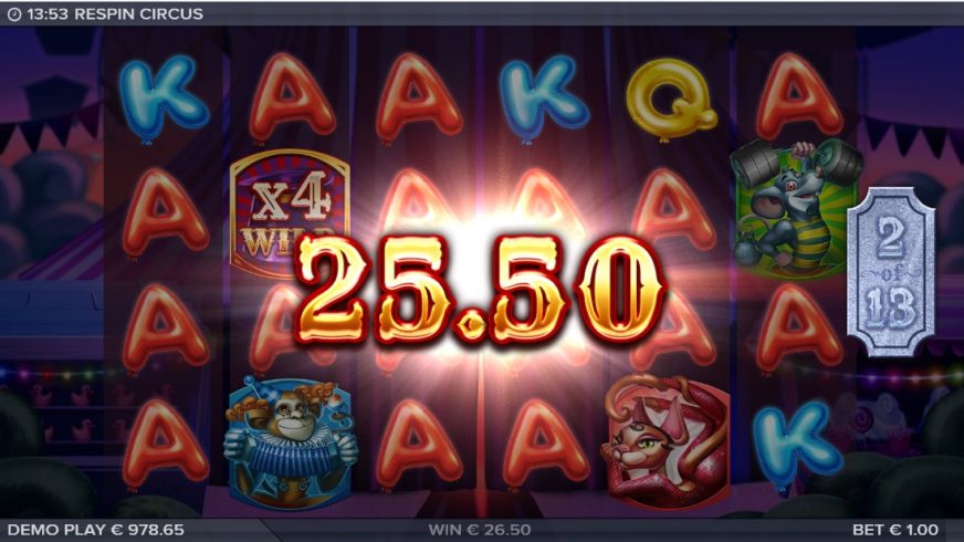 Respin Circus slot screen 8