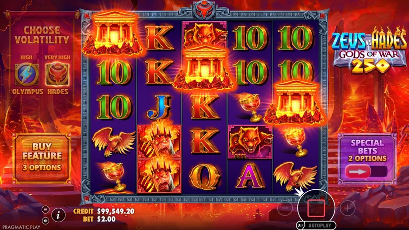 Zeus vs Hades Gods of War 250 slot screen 5