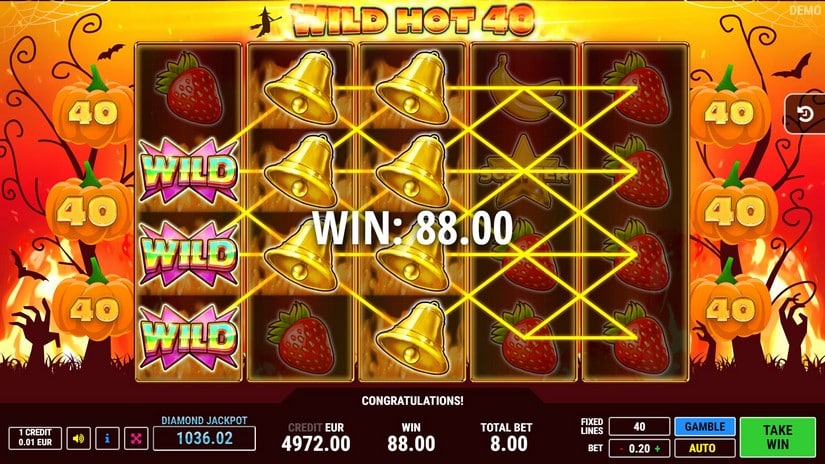 Wild Hot 40 Halloween slot screen 4