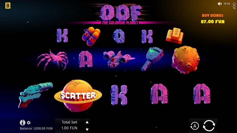 OOF The Goldmine Planet slot screen 1