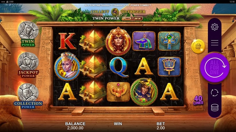 Queens of Ra POWER COMBO slot screen 1
