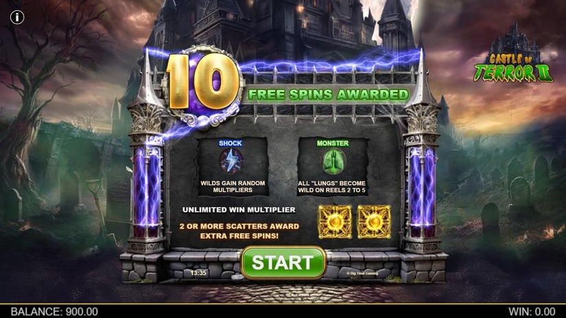 Castle of Terror 2 slot screen 2