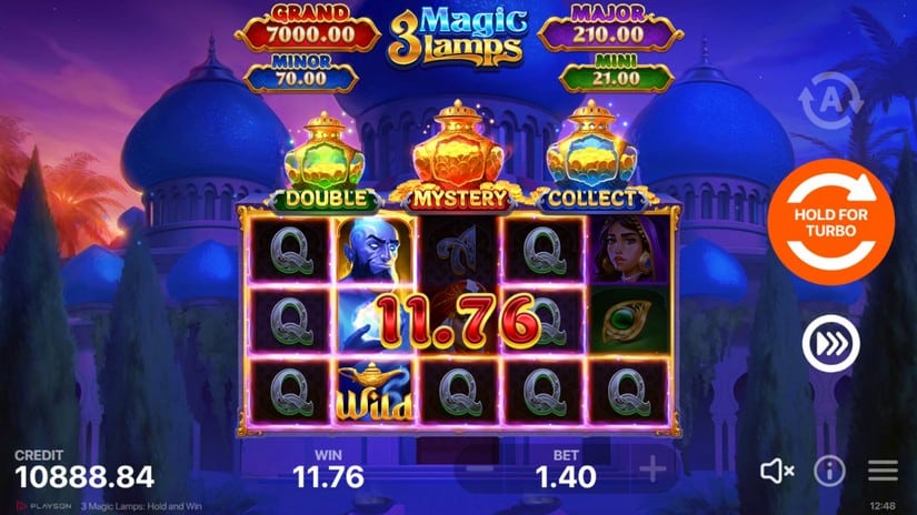 3 Magic Lamps: Hold and Win slot screen 5