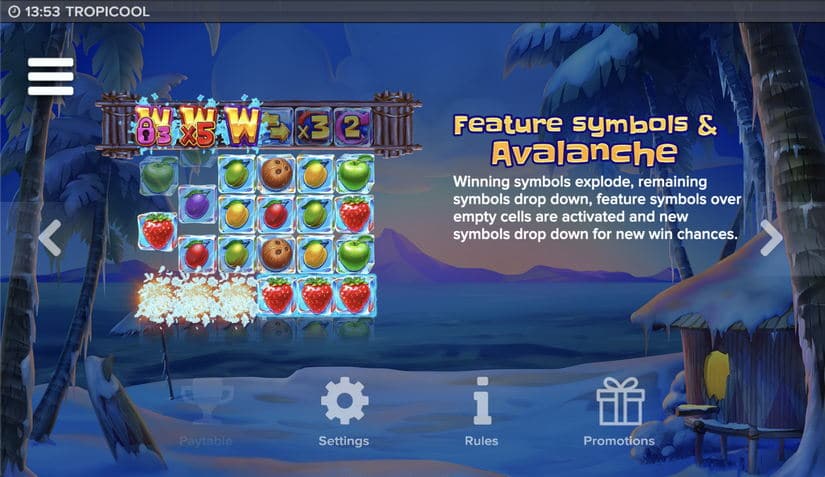 Tropicool slot screen 6