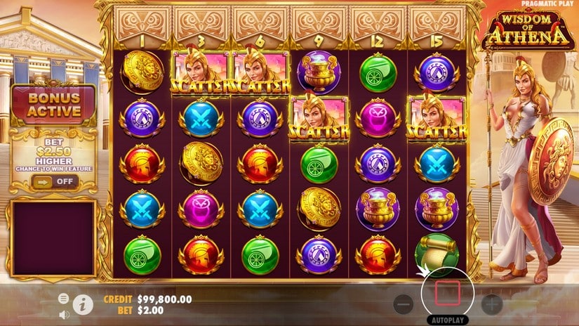 Wisdom of Athena slot screen 2