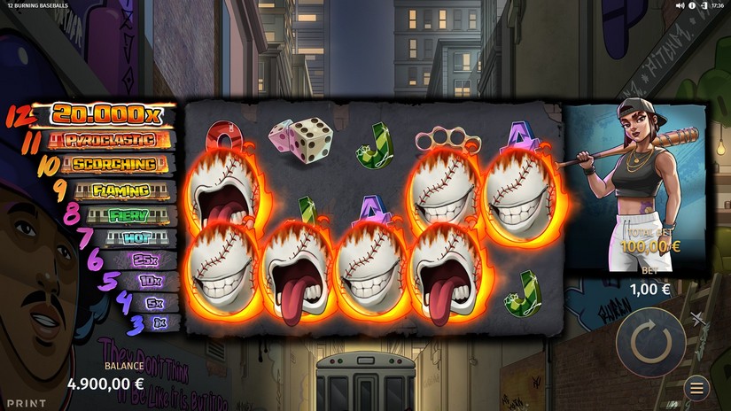 12 Burning Baseballs slot screen 2
