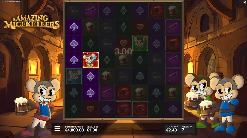 Amazing Miceketeers slot screen 4