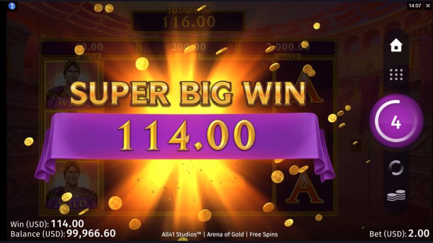 Arena of Gold slot screen 5