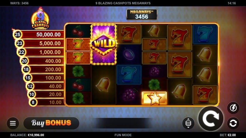 9 Blazing Cashpots Megaways slot screen 2