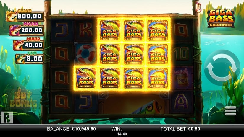 Giga Bass Gigablox slot screen 2