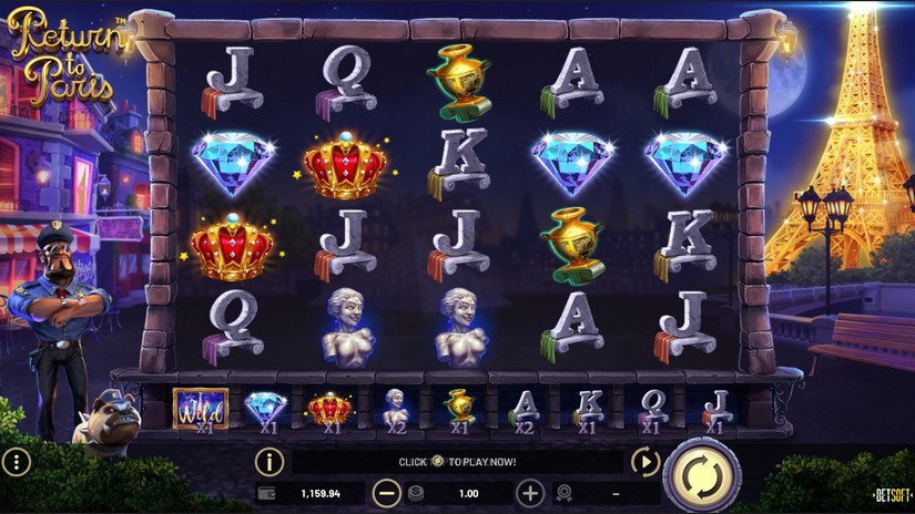 Return to Paris slot screen 1