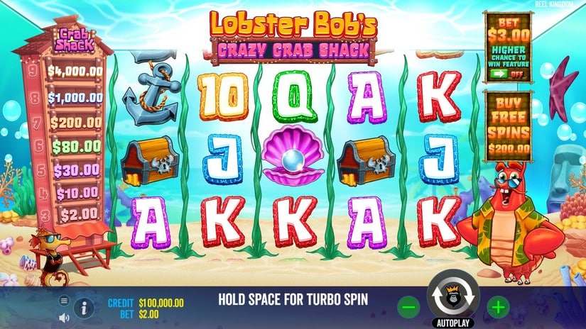 Lobster Bob’s Crazy Crab Shack slot screen 1