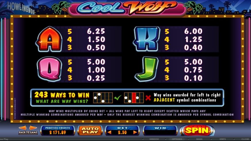 Cool Wolf slot screen 3