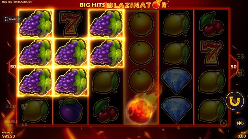 Big Hits Blazinator slot screen 2