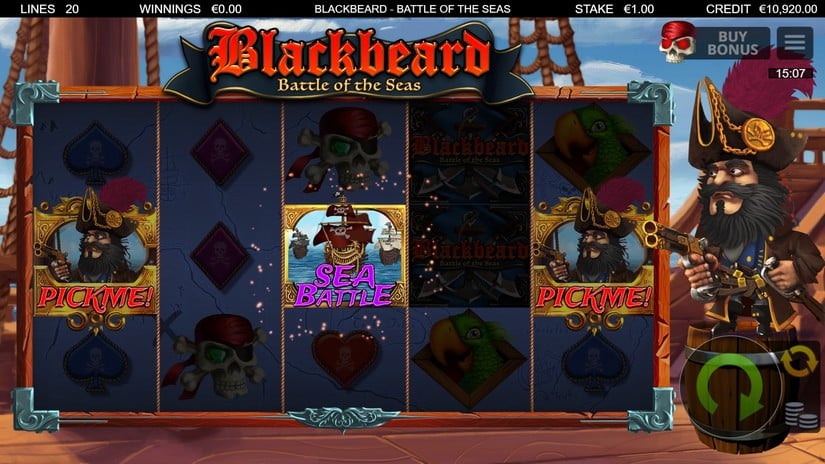 Blackbeard Battle Of The Seas slot screen 2