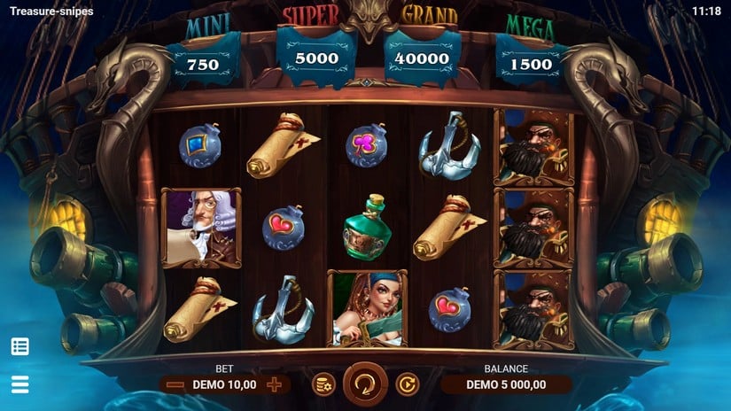 Treasure-snipes slot screen 1