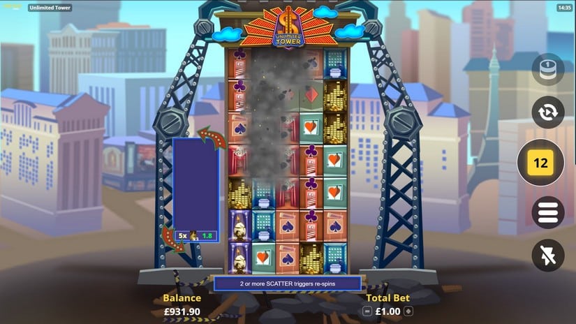 Unlimited Tower slot screen 3