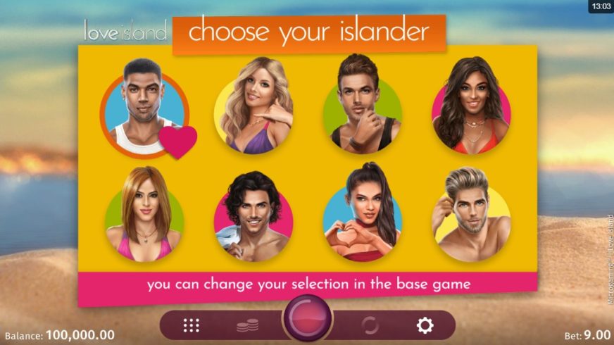 Love Island slot screen 2
