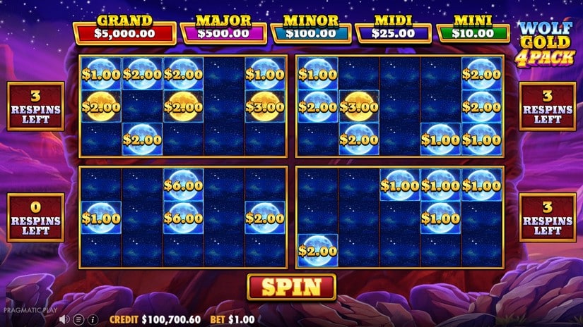 Wolf Gold 4 Pack slot screen 8